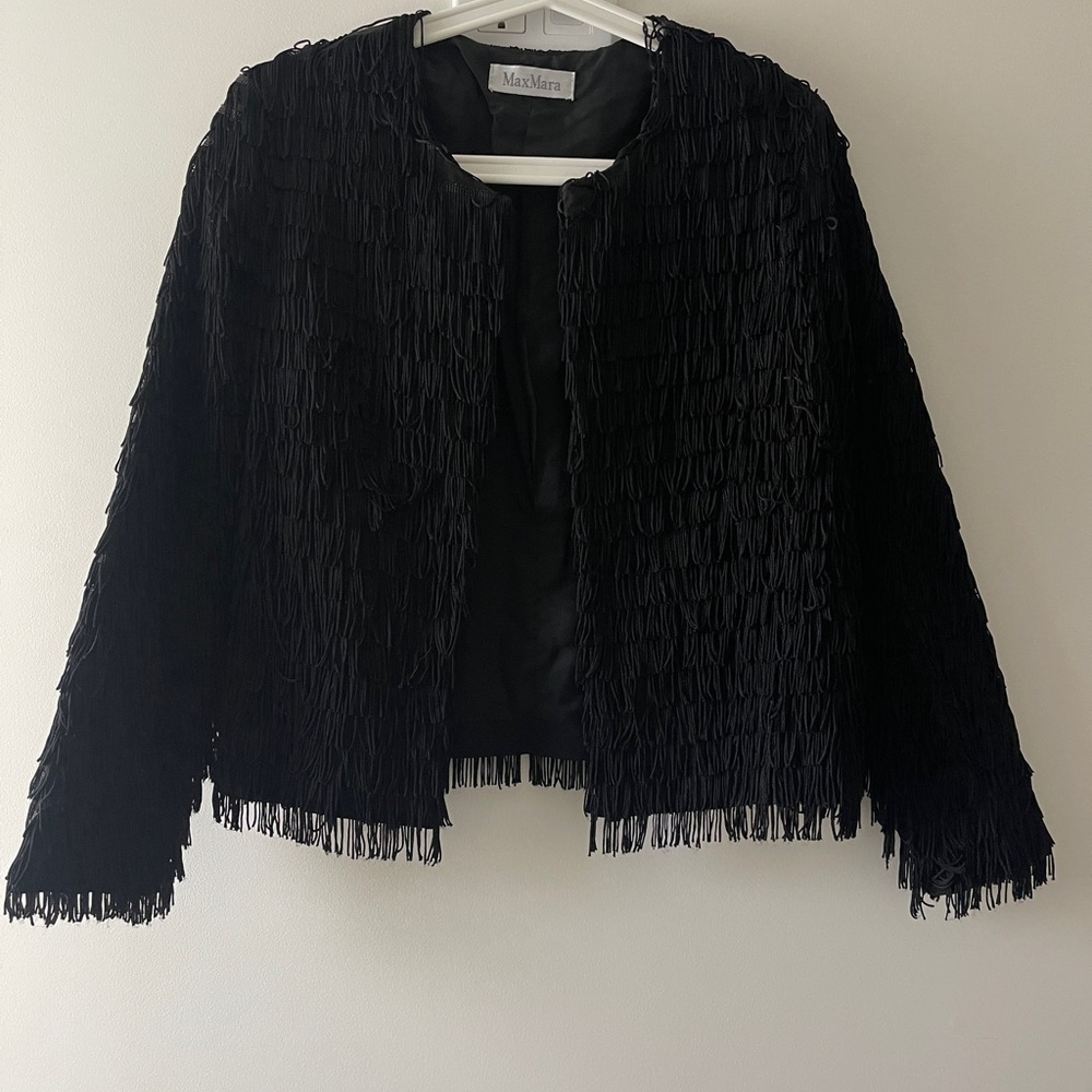 Max Mara Black Fringe Jacket